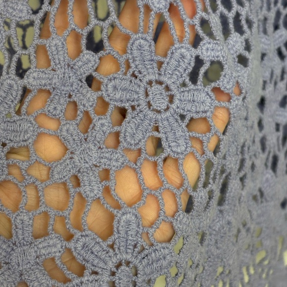 F.A.N.G Lavender Y2K Crochet Lace Tank Top Floral Knit Boho Festival Small - Picture 4 of 7